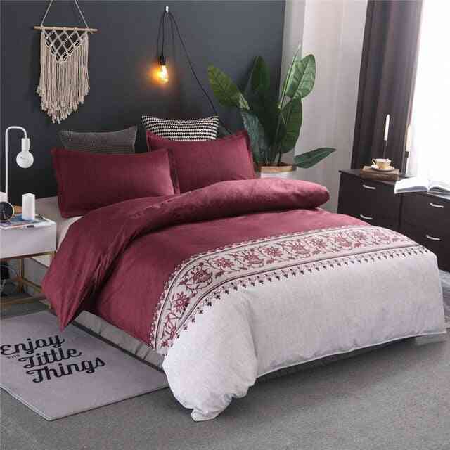 Simple Luxury Jacquard Floral Printed Bed Linen Duvet Cover Set