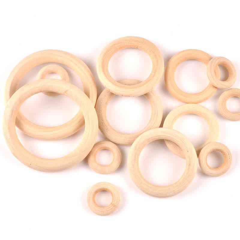 Natural Wooden Ring For Diy Crafts, Jewelry Making And Kids Toy