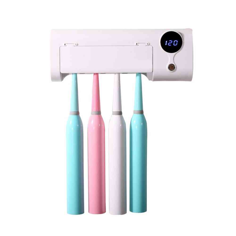Digital Toothpaste Dispenser And Toothbrush Sterilizer-wall Mounted Holder