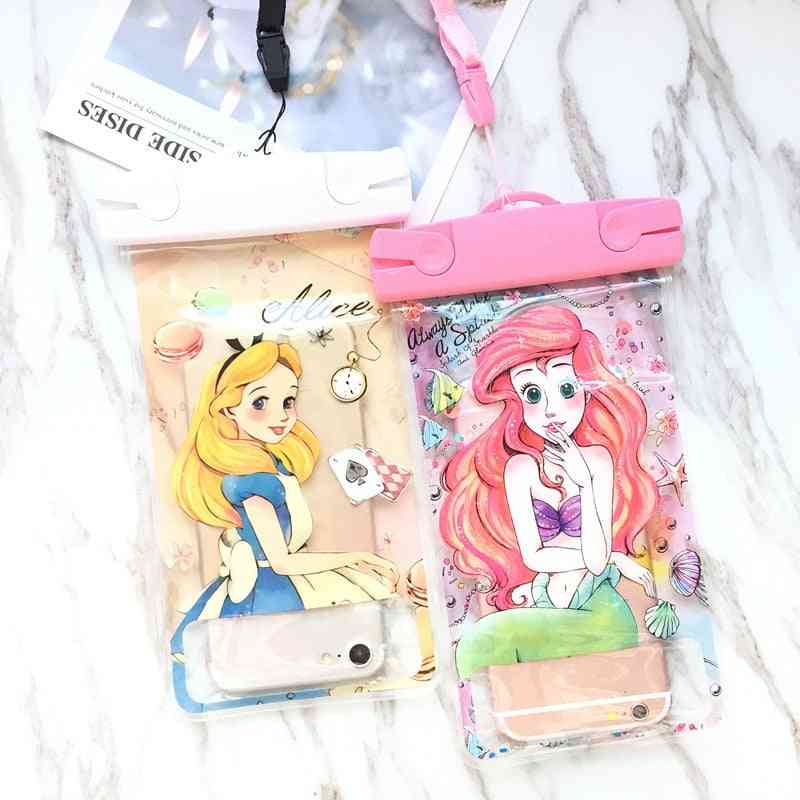 Mickey Minnie Sup Waterproof, Mobile Bags With Strap Dry Pouch Cases Cover For Iphone X 7 8p / Samsung S9 S8