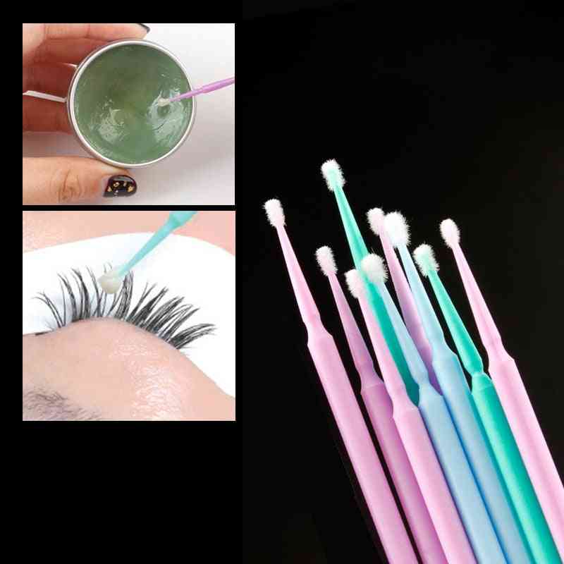 Disposable Cotton Swabs - Eyelash Brushes Cleaning  Extension Remover Tool Kit