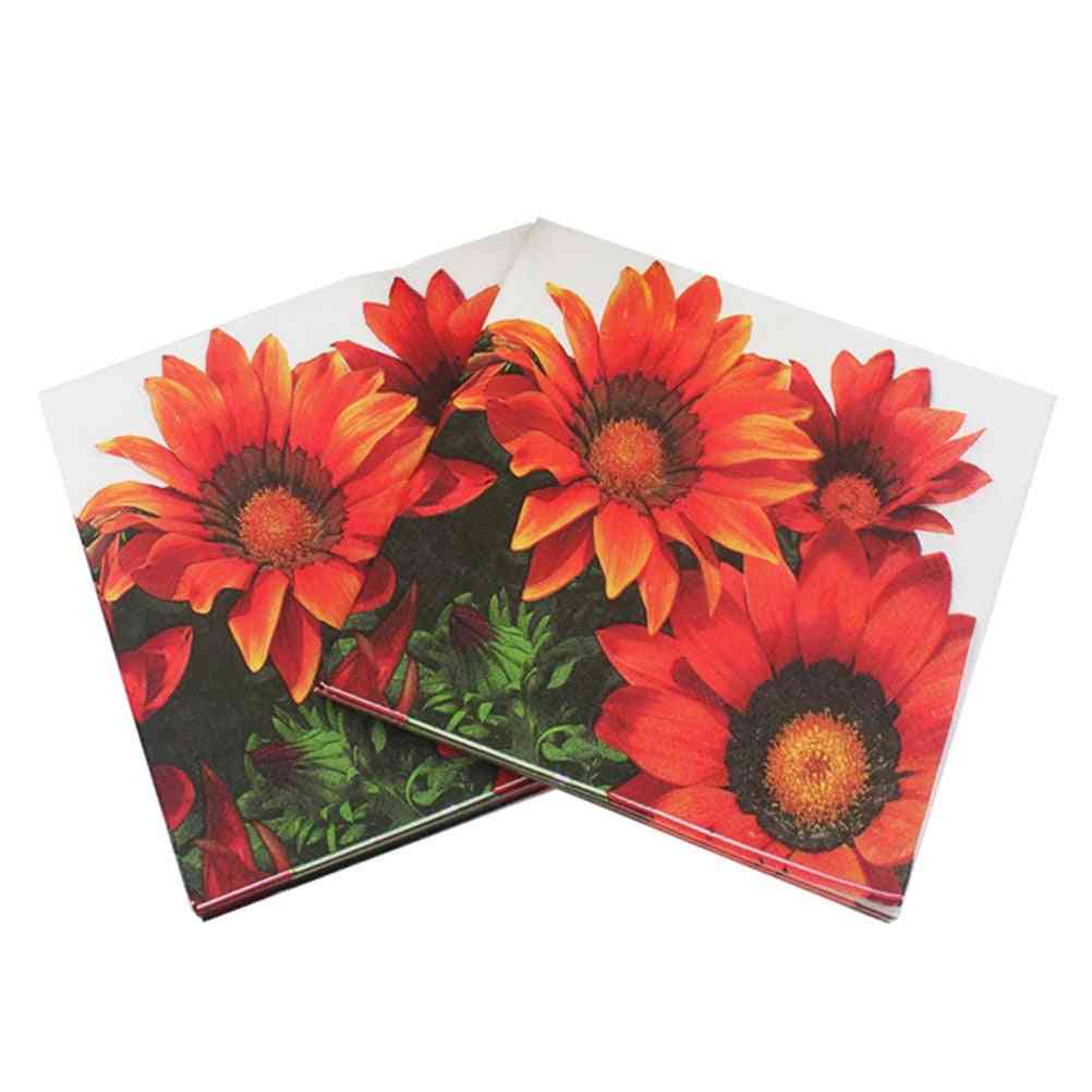 20pcs Sunflower Paper Napkin - Festas & Party Supply Tissue