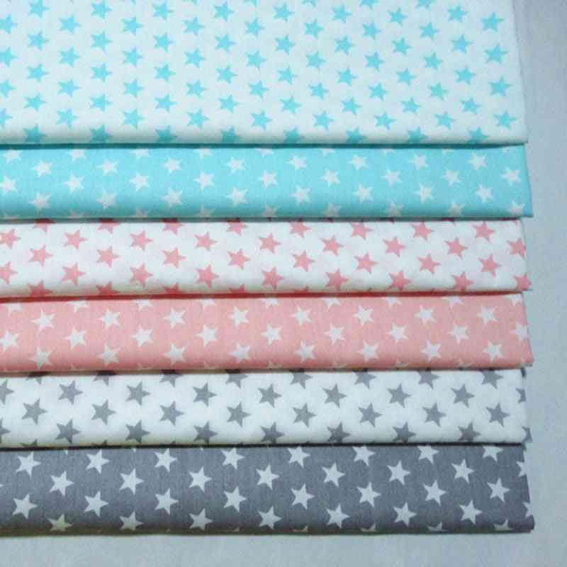Stars Printed Cotton Fabric For Diy Sewing Bed Sheet, Quilting, Dressmaking