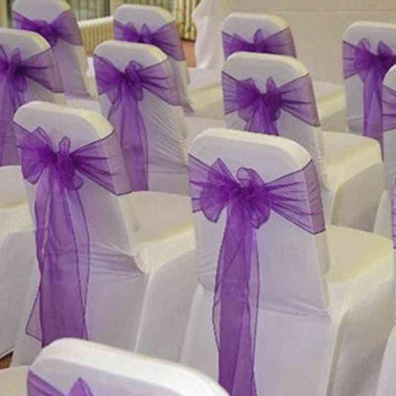 Flower Shaped, Organza Material Sash-chair Cover For Wedding Party Decorations