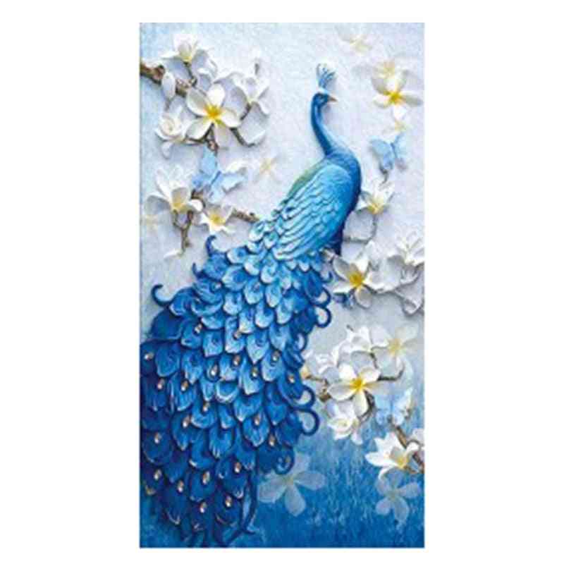 Diamante bordado pavão completo strass 5d diy diamante pintura decoração em mosaico