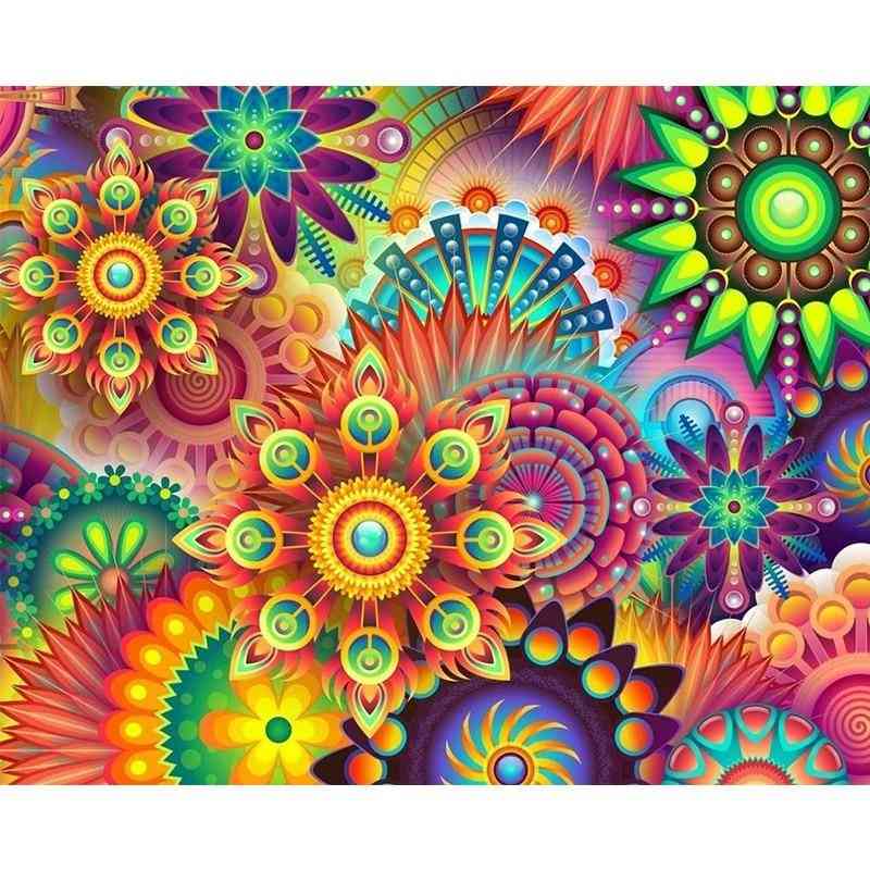Diy Painting By Numbers Colorful Flowers For Modern Wall Art Decors Handpainted Diy