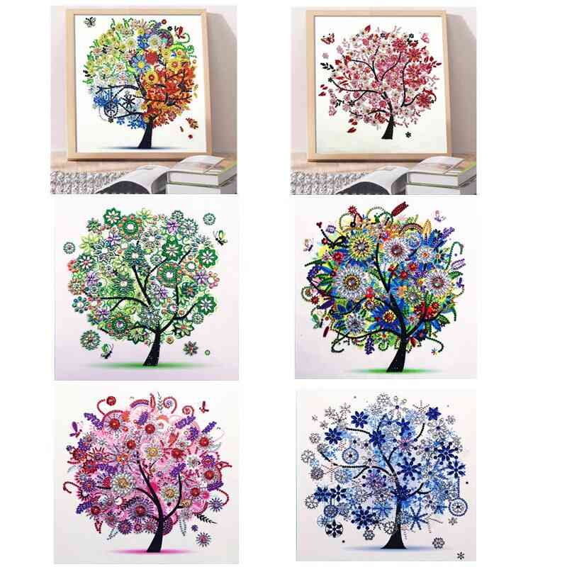 5d Diy Embroidered Tree Special Diamond Painting - Rhinestone Crystal Diamond Home Decor