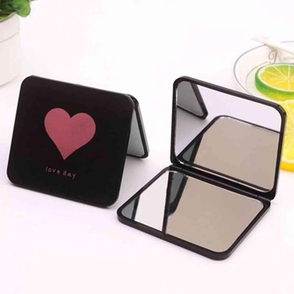 Mini espejo de maquillaje cuadrado de 1 pieza, tocador portátil de doble cara, espejo de bolsillo plegable -