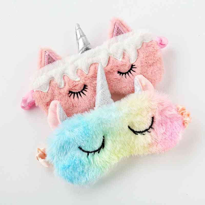 Maschera per occhi addormentata 3d unicorno per bambini - ombretto, copertina morbida per coprire gli occhi dormienti in viaggio