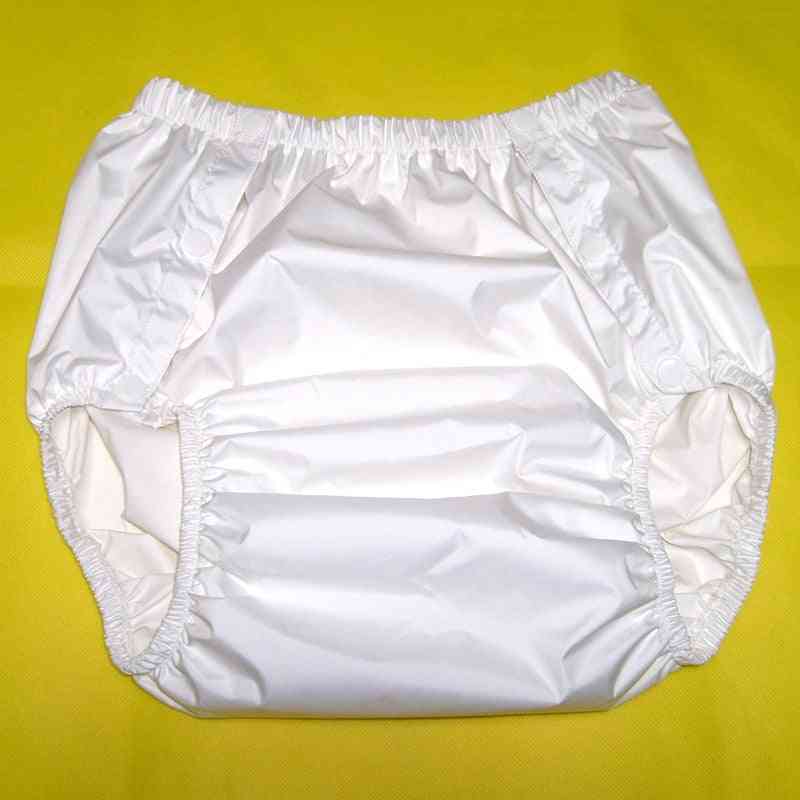 White Xl Snap On Shorts - Old Man , Waterproof Diapers