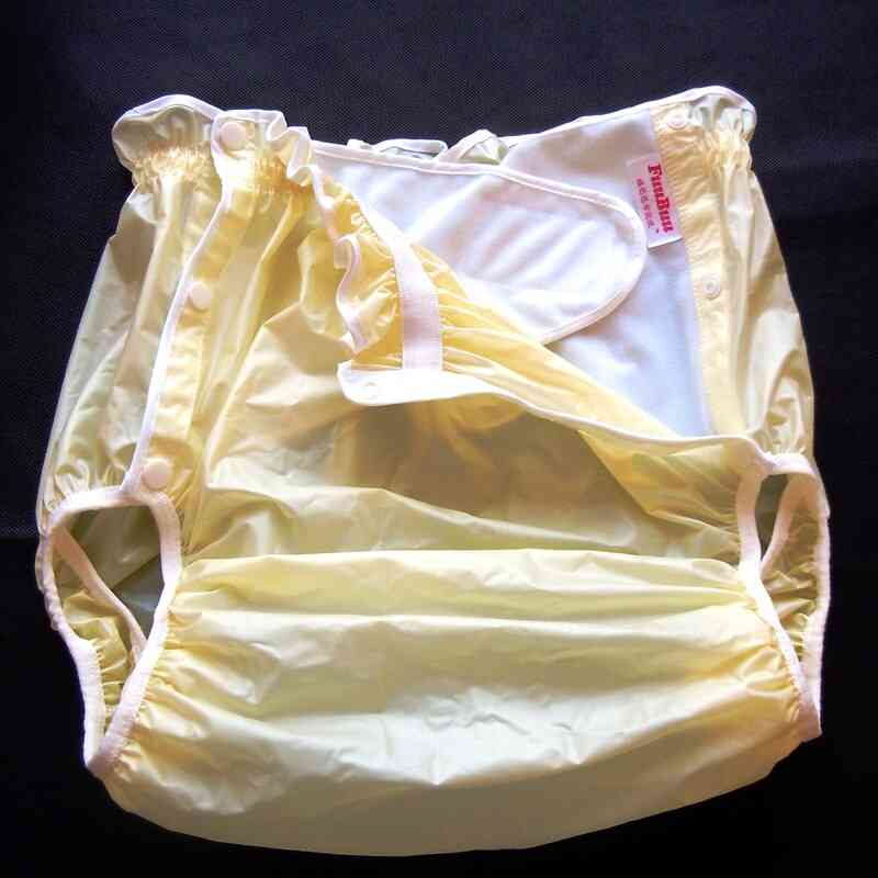 Yellow M 1pcs Adult Diapers - Non Disposable , Adult Pvc Shorts Diapers For Adult