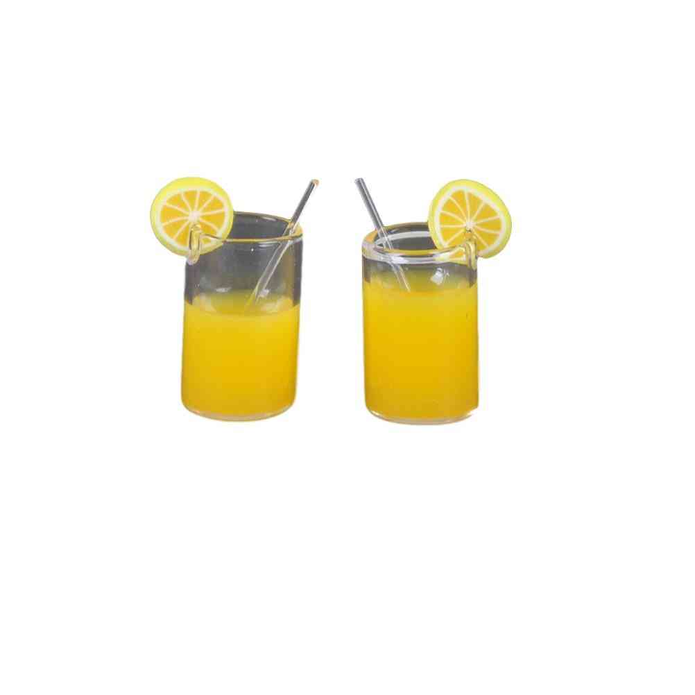 Mini Resin Lemon Water Cup - Dollhouse Miniature Accessories Cups Toy