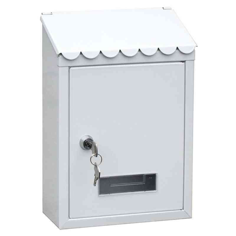 Outdoor Lockable Metal Wall Mounted Mail Box With Key