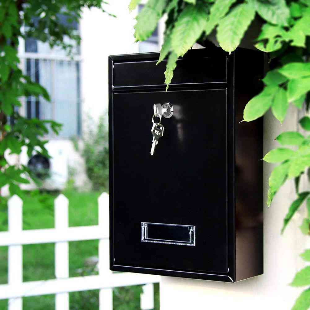 Outdoor Lockable Wall Mounted Hanging Iron Letter With Key Password Mailbox