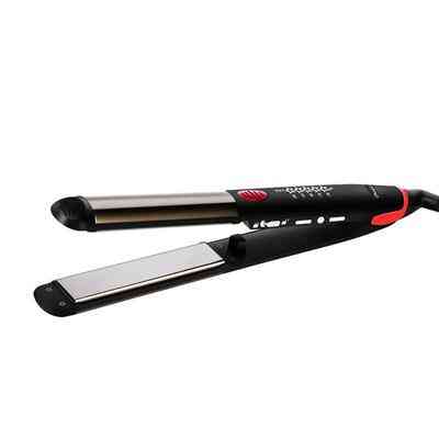 2 i 1 turmalin keramisk långt infraröd hårrätare curler, breda plattjärn styling verktyg -