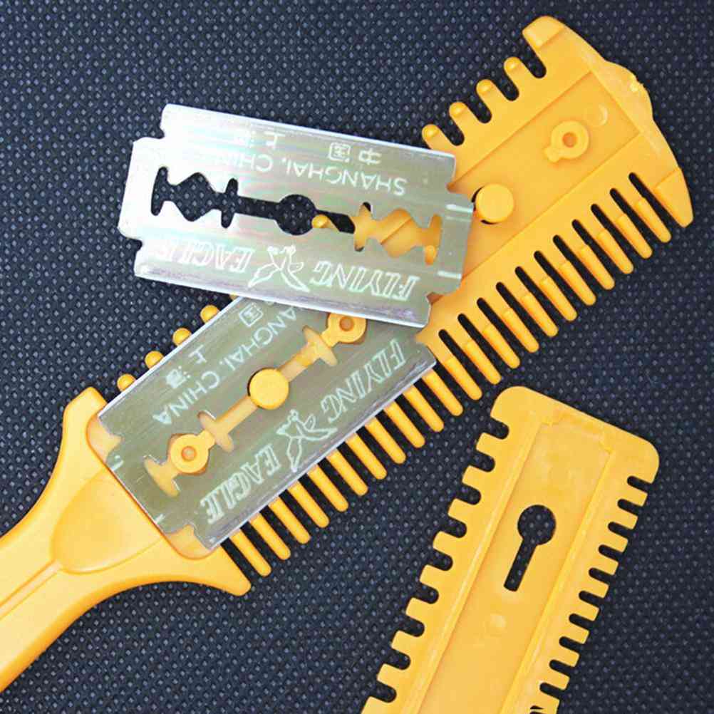 Hair Cut Styling Barber Scissor Razor, Magic Blade Comb Hairdressing Tool Kit