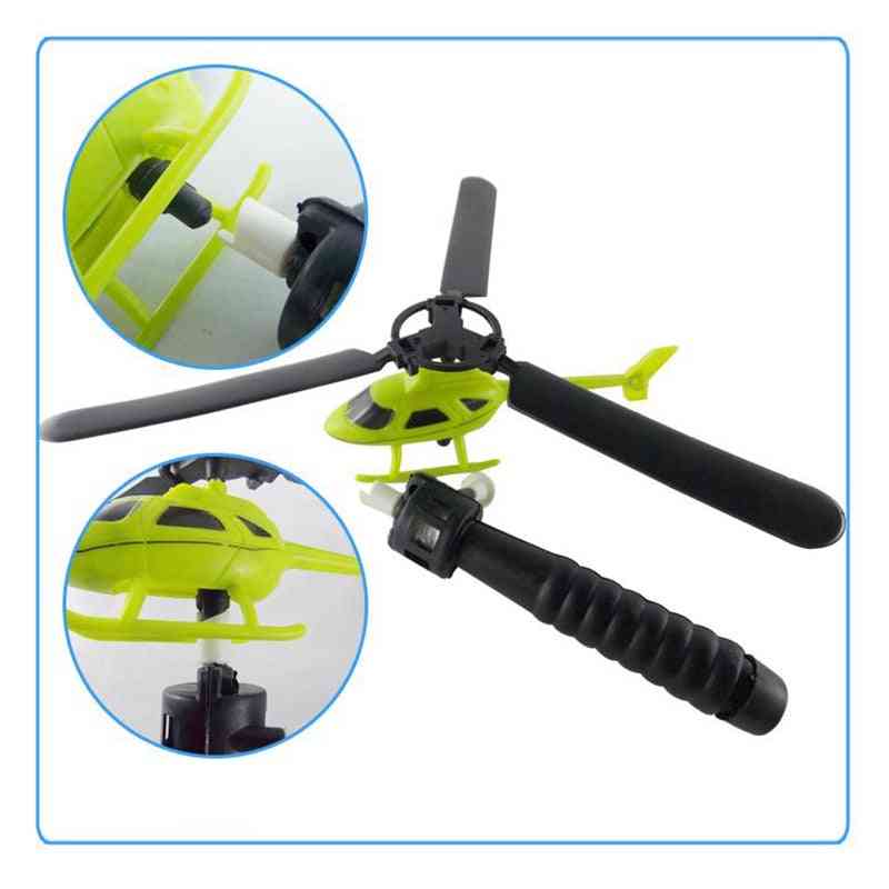 Helicopter Outdoor Toy For Kids - Helicopter Toy, Pull String Handle Helicopter