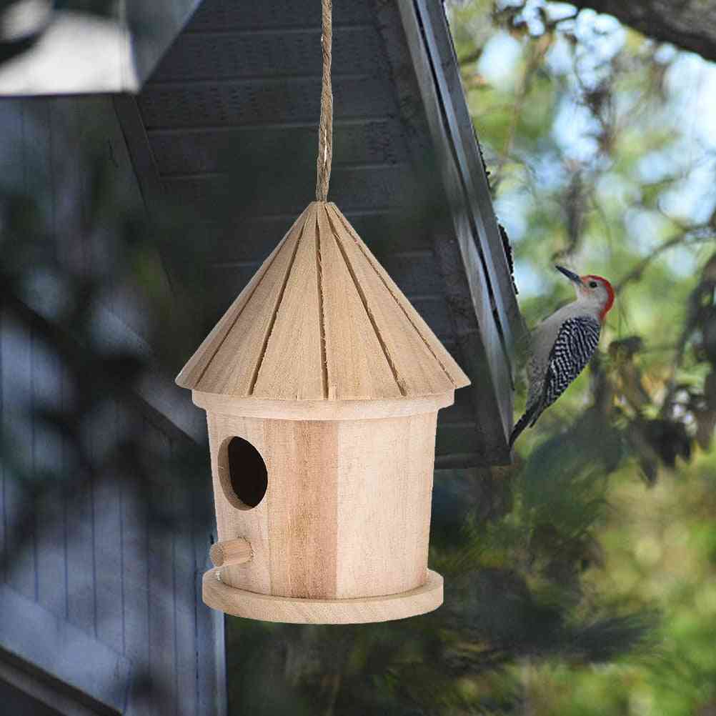 Wooden Hanging Bird House/cage - Wooden Wall Mounted Outdoor Resting Place Birdhouse