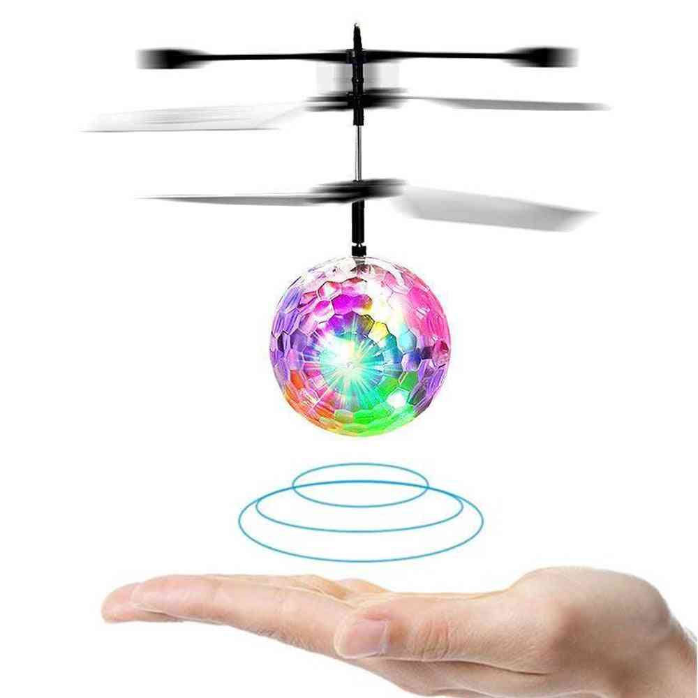 Mini rc dron ručné indukčné lietanie guľa led ľahké vrtuľníkové lietadlo vianočné