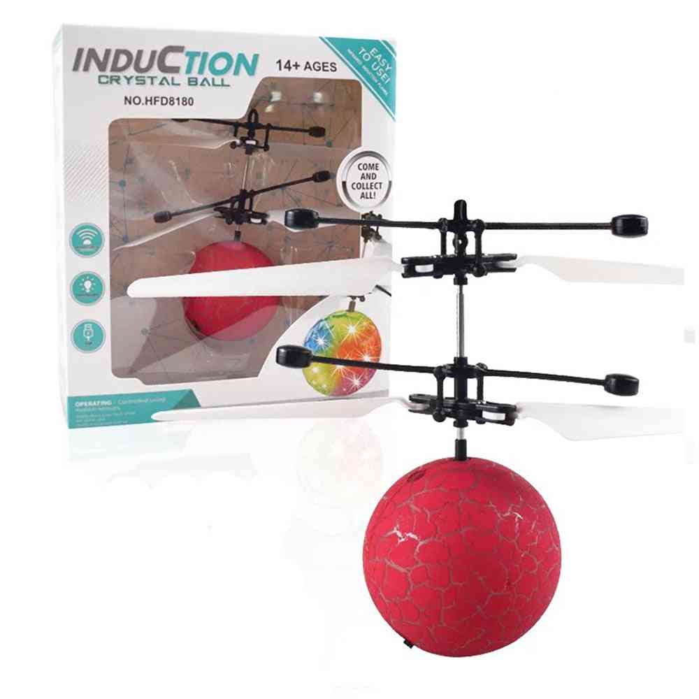 Mini rc drone mano inducción bola voladora luz led helicóptero avión para niños regalo de navidad - fútbol