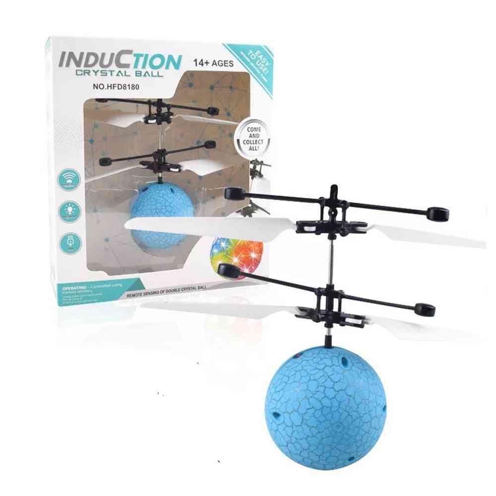 Mini rc drone hand inductie vliegende bal led-licht helikopter vliegtuigen voor kinderen kerstcadeau - voetbal
