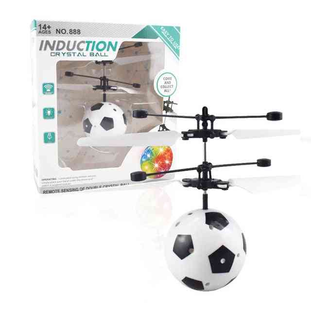 Mini rc drone main induction boule volante led hélicoptère léger avion pour enfants cadeau de noël - football