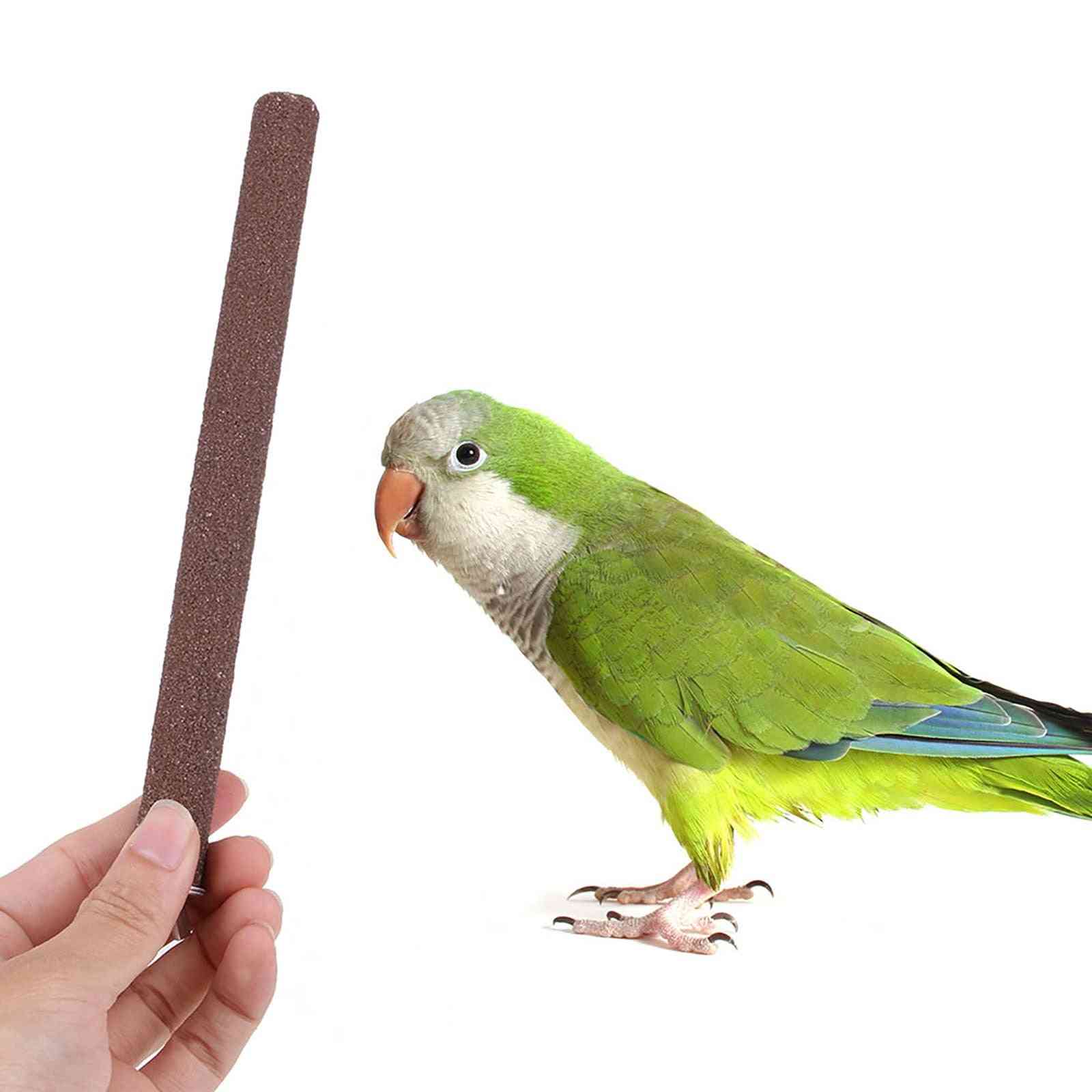 Nosilec stojala za ostriž za ptičje papagaje - brusilni pribor za kletke za hišne ljubljenčke pripomočki za žvečenje igrače za ptice
