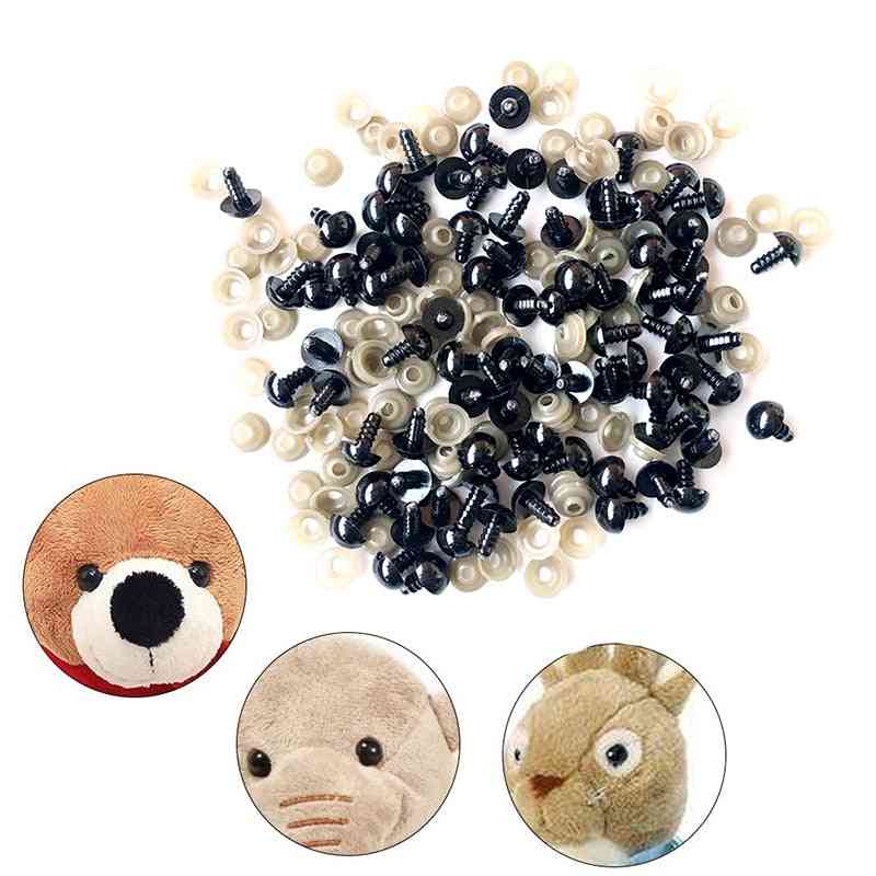 Muñeca de juguete de plástico negro ojos de seguridad títeres muñeca con arandelas - 5 mm 100 piezas