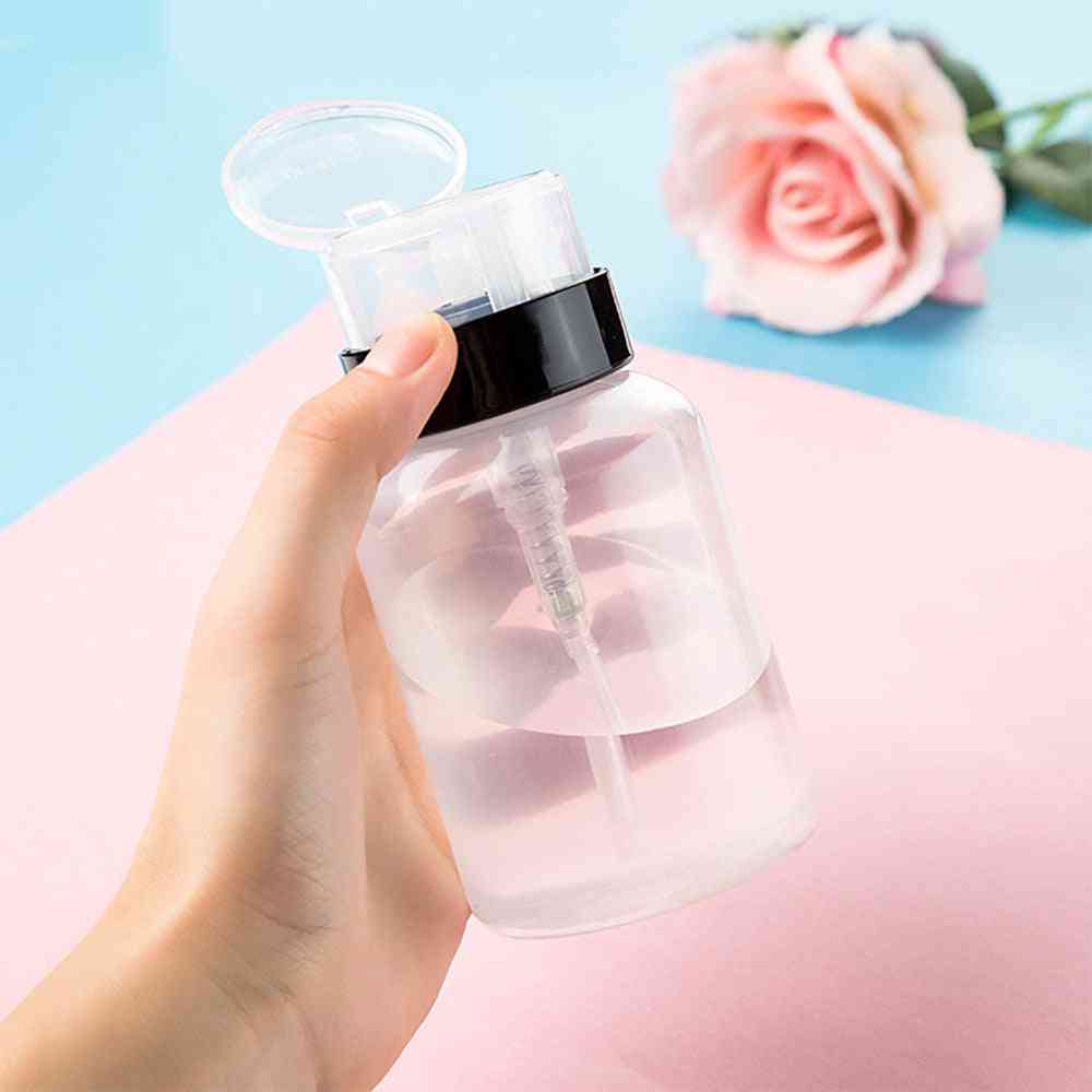 Empty Plastic Alcohol Liquid Nail Polish Remover Containers - Press Pumping Dispenser Bottle For Nail Art