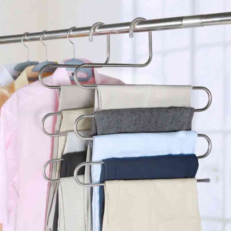 S Shape Multifunctional Clothes Hangers - Pants Storage Hangers, Cloth Rack Multilayer Storage Cloth Hanger