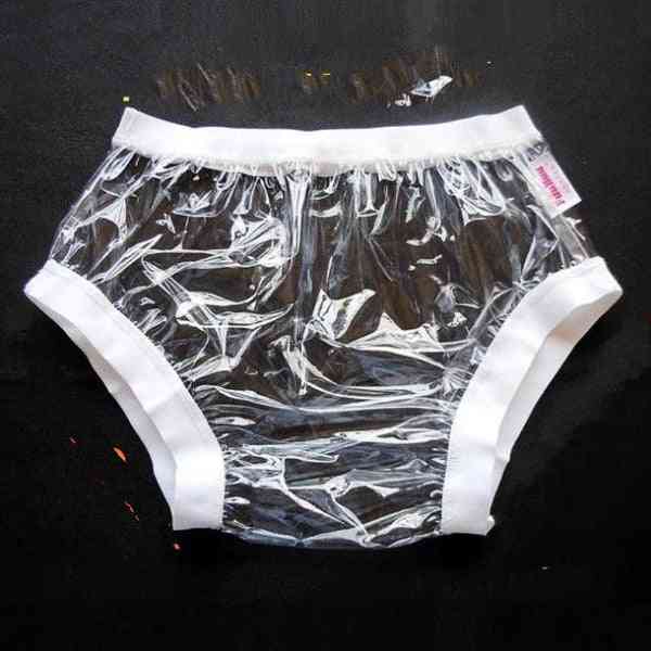 Transparent, L Size,1pcs - Wide Elastic, Non Disposable Plastic Diaper Pants