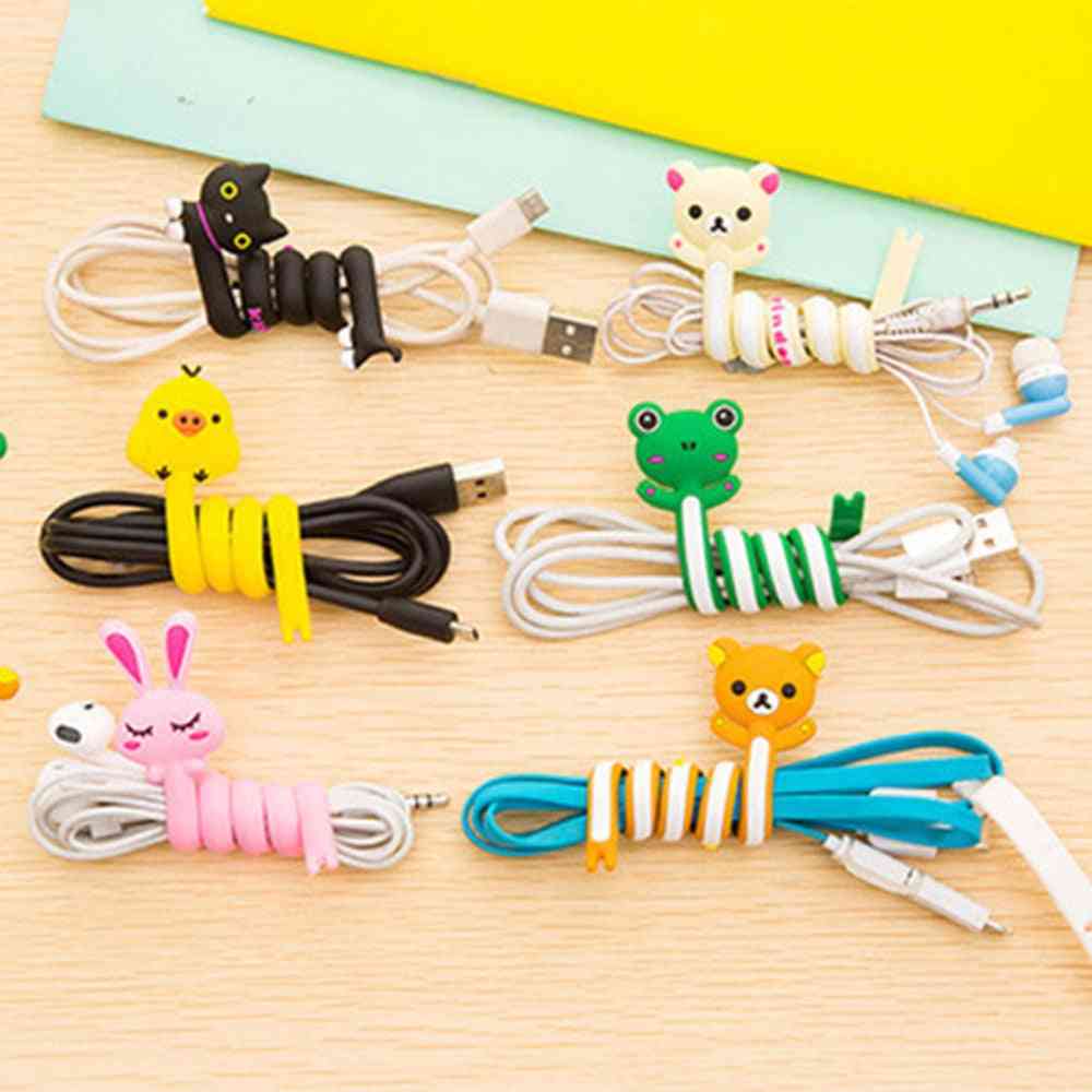 Cartoon Cable Winder Wire Ties Computer Earphone Cable Wire Organizer Holder