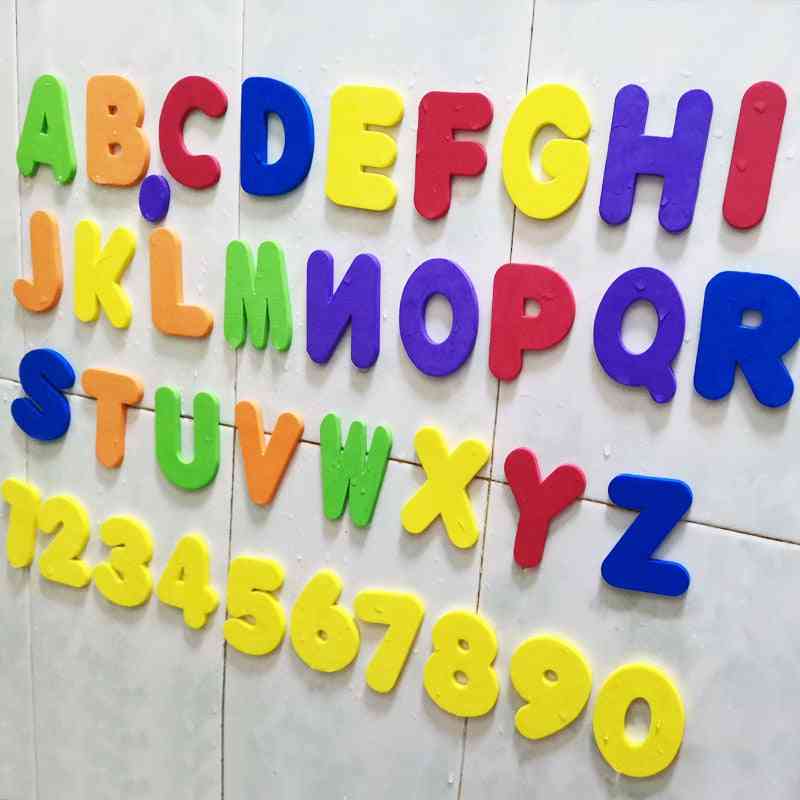 Rompecabezas alfanumérico de letras - juguetes de baño, juguetes suaves de agua para el baño de eva, juguete educativo temprano para el baño de peces con succión para niños, bebé - 36 piezas de letras mayúsculas