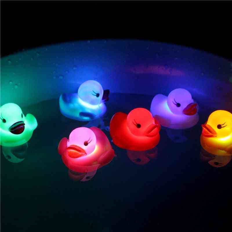 New Cute Rubber Duck For Baby Shower - Multi Color Flashing Light Duck Toy For Kids Bathroom