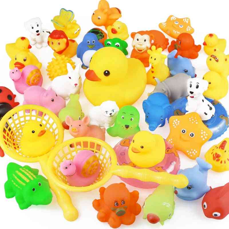 Animals Swimming Water For Kids - Mini, Colorful, Soft Floating Duck With Squeeze Sound