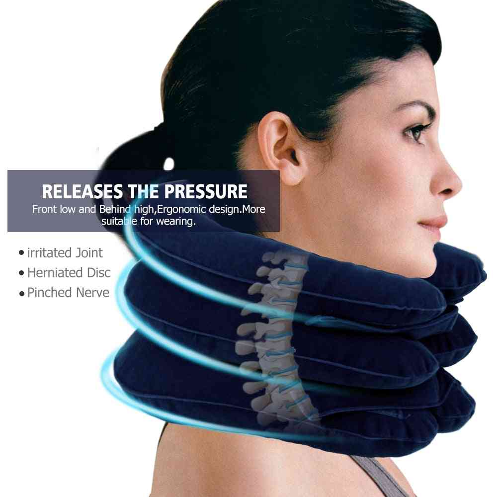 U Neck Air Inflatable Cervical Brace Neck Shoulder Pain Relax Support Massage Pillow
