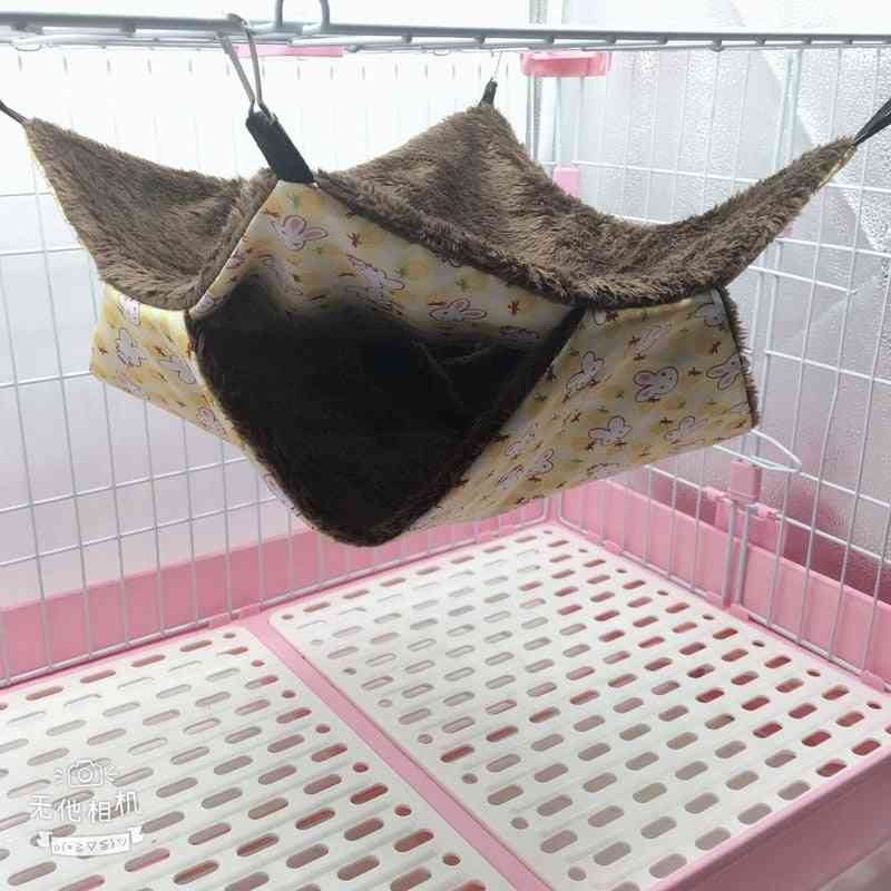 Tapis de suspension hamster chaud pour animaux de compagnie, siège de lit suspendu, cage à lapin chinchilla pour dormir - jaune1 / l