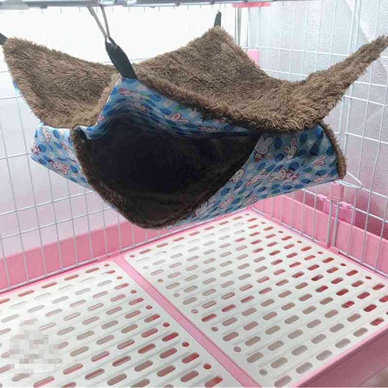Huisdier warme hangmat hangmat voor hamsters, hangende bedzitting, chinchilla konijnenkooi om te slapen - geel1 / l