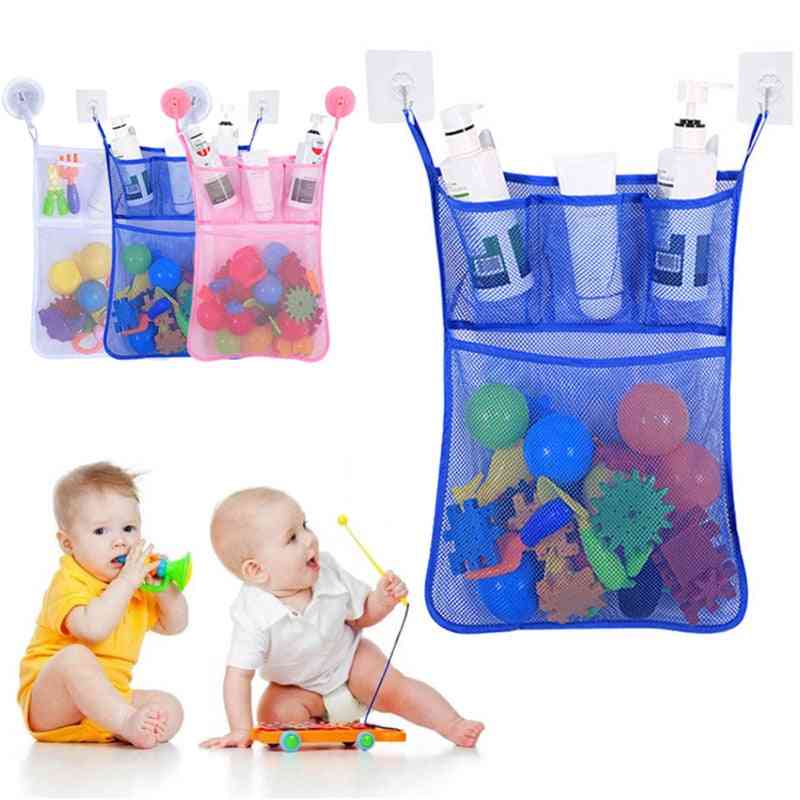 Hanging Basket For Kids Bath Organization- Bag With Suction Cup