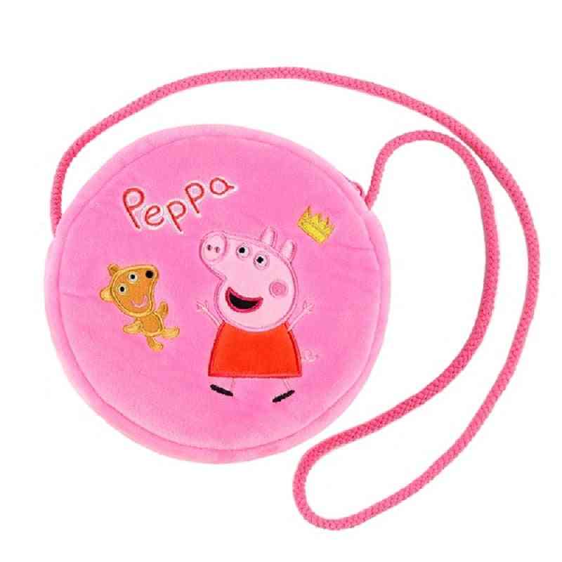 Peppa pig plyšová roztomilá taška přes rameno do školky, taška do peněženky, taška na mobilní telefon