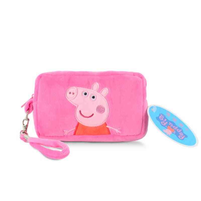 Peppa gris plys sød børnehave skuldertaske, tegnebog taske, mobiltelefon taske til børn - 15-16 cm / 1