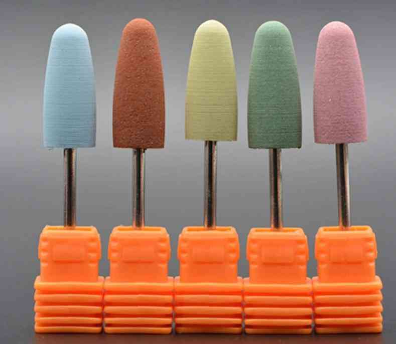 Pro Nail Rubber Silicone Polisher Grinding Cutter Drill Bit 5pcs