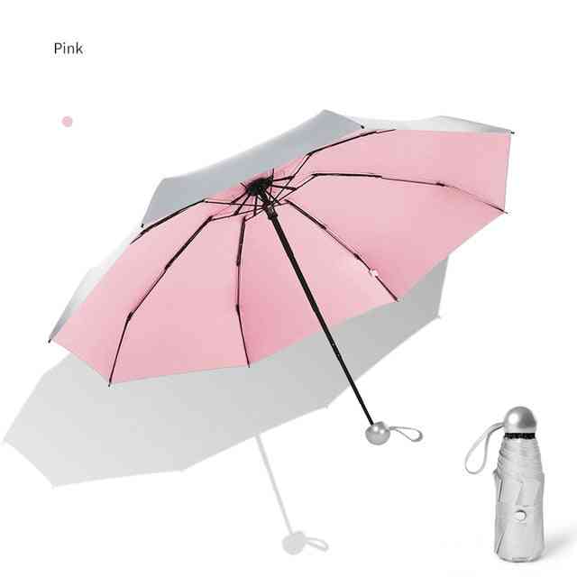 Mini Umbrella Anti Uv Sun, Rain, Windproof Light Folding Umbrellas For Women, Men,