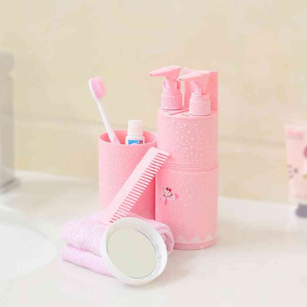 Portable Travel Toothbrush Cup, Partitioning Wash Toothpaste Holder, Storage Box