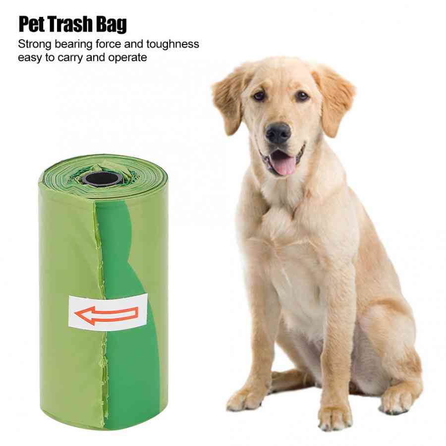 Green Thicken Plastic Durable Cleaning Waste, Garbage Bags For Pet, Dog, Cat