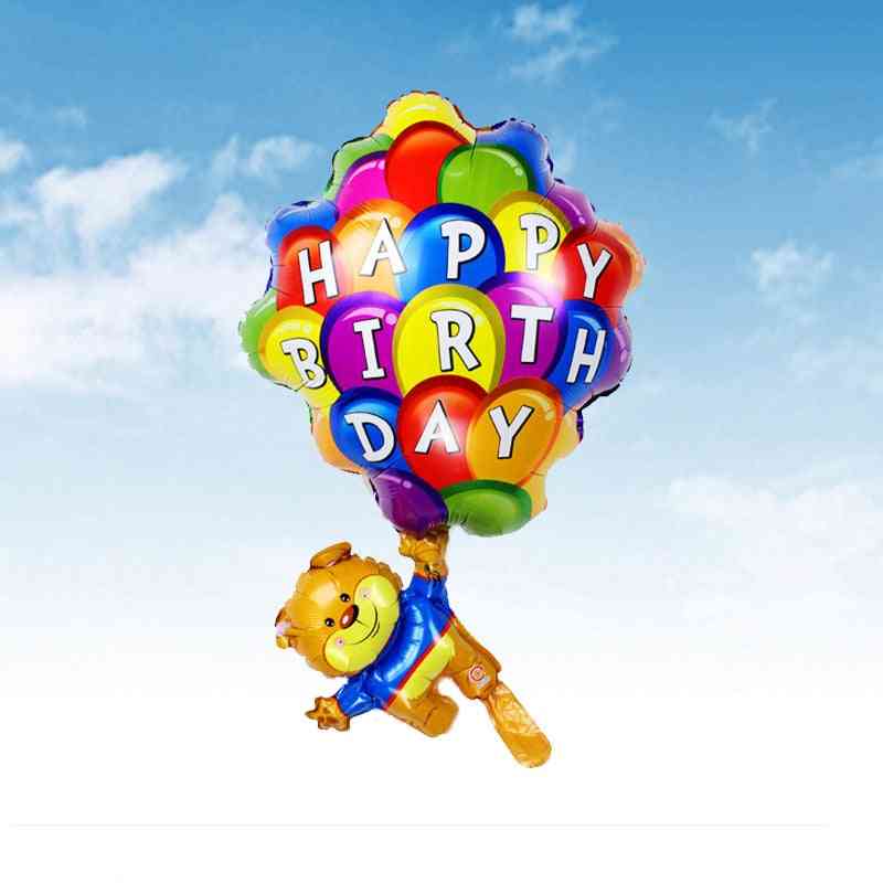 Cartoon Modeling Bear Parachute Balloons For Birthday Party Decoration