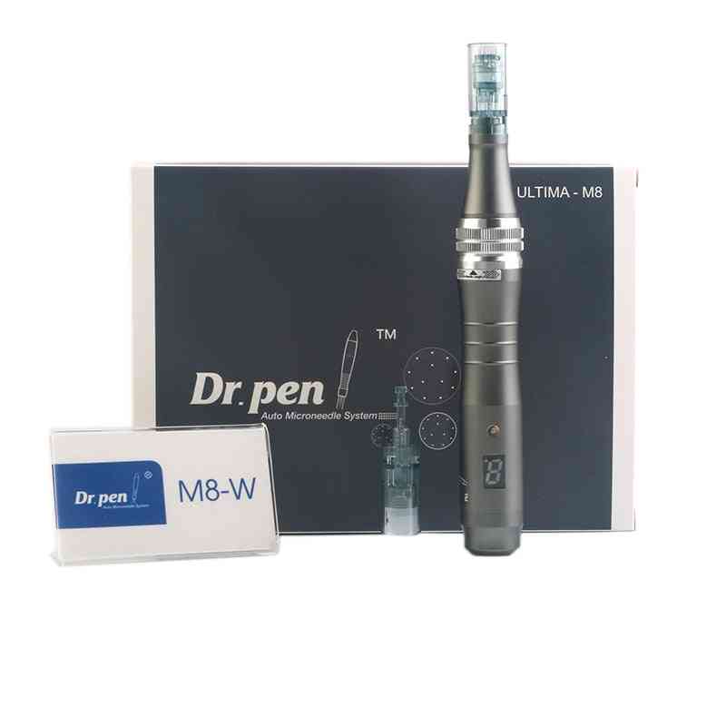 Display digital sem fio profissional -6 níveis dr. caneta ultima m8 caneta com microagulha de kits recarregáveis para cuidados com a pele - plugue eu