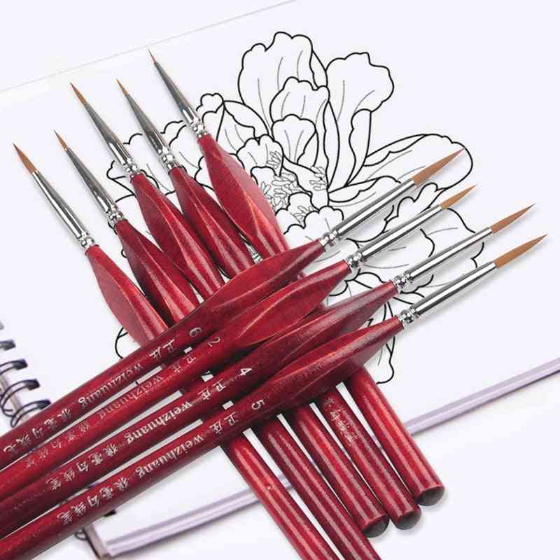 Extra fina detaljer penslar för konstnär - miniatyrmodell, verktygssats för oljemålning -
