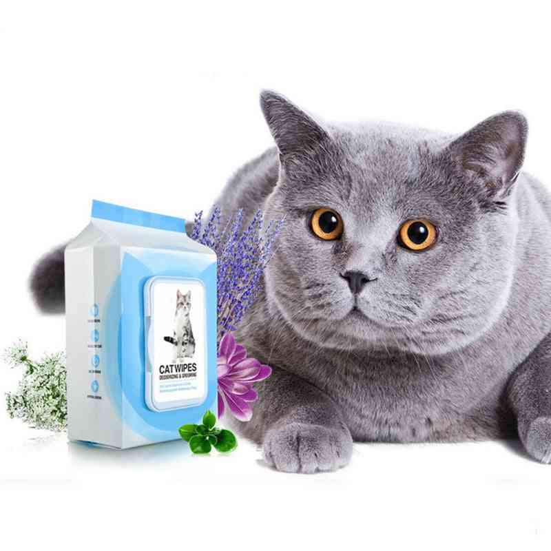 Gentle Non-intivating Deodorizing And Grooming Cat Wipes 100pcs