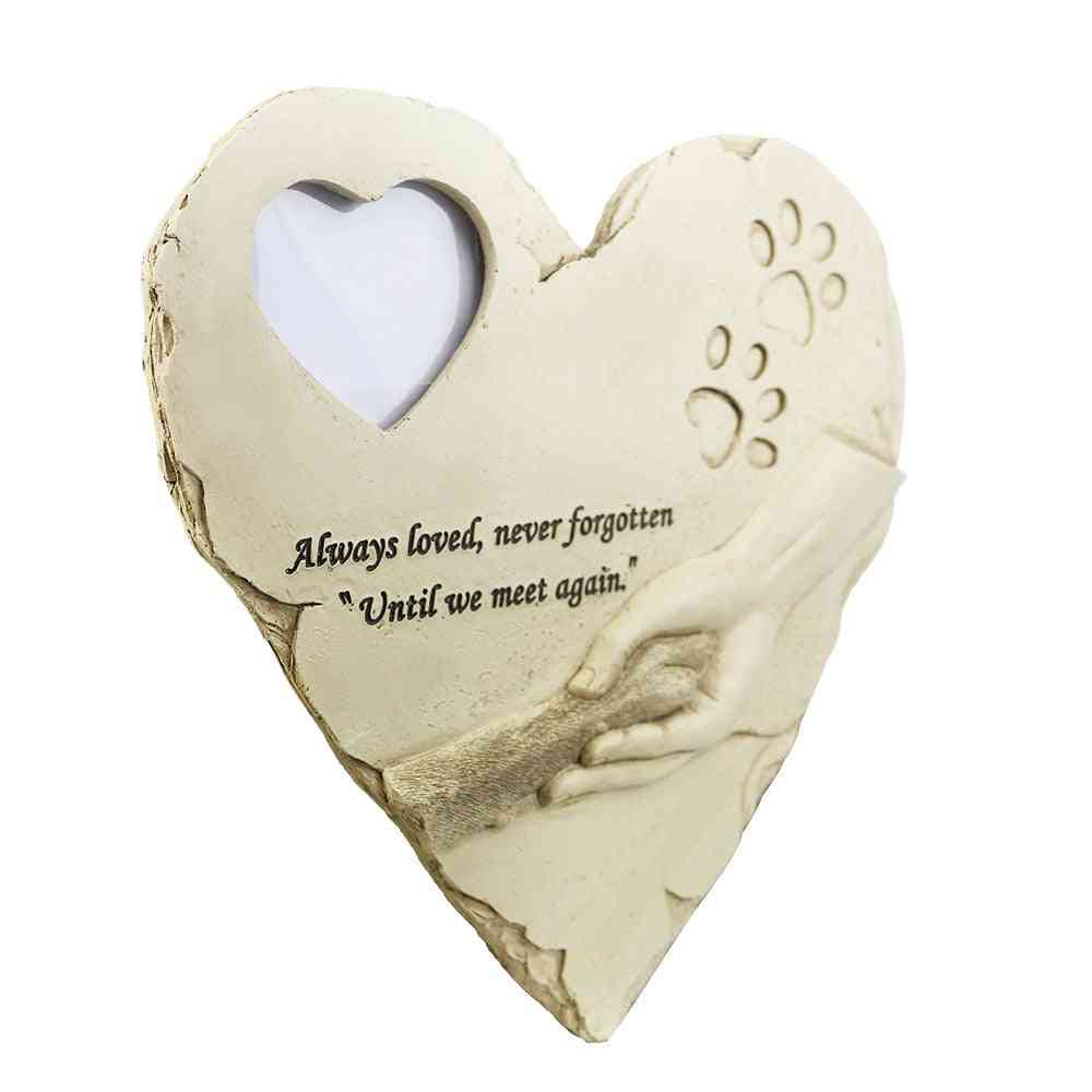 Memorial Funeral Footprint Shaped - Photo Tombstone For Pets